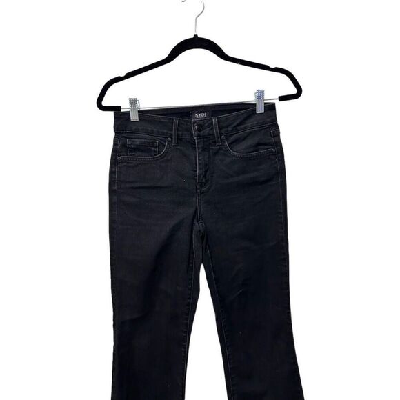 NYDJ Fit Is Everything LiftXTuck Technology Marilyn Straight Jeans Black Size 0 - Picture 2 of 10